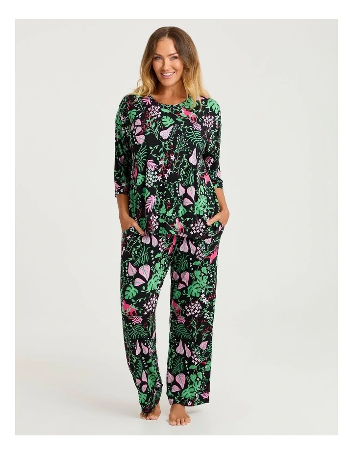 Bamboo Midnight Jungle Pj Top Print image 3