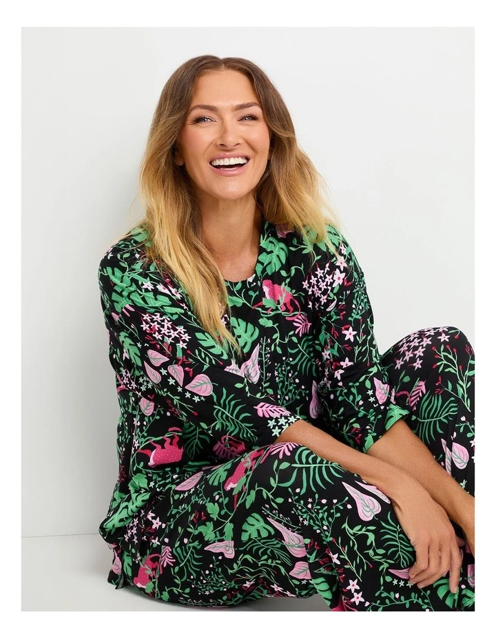 Bamboo Midnight Jungle Pj Top Print image 5