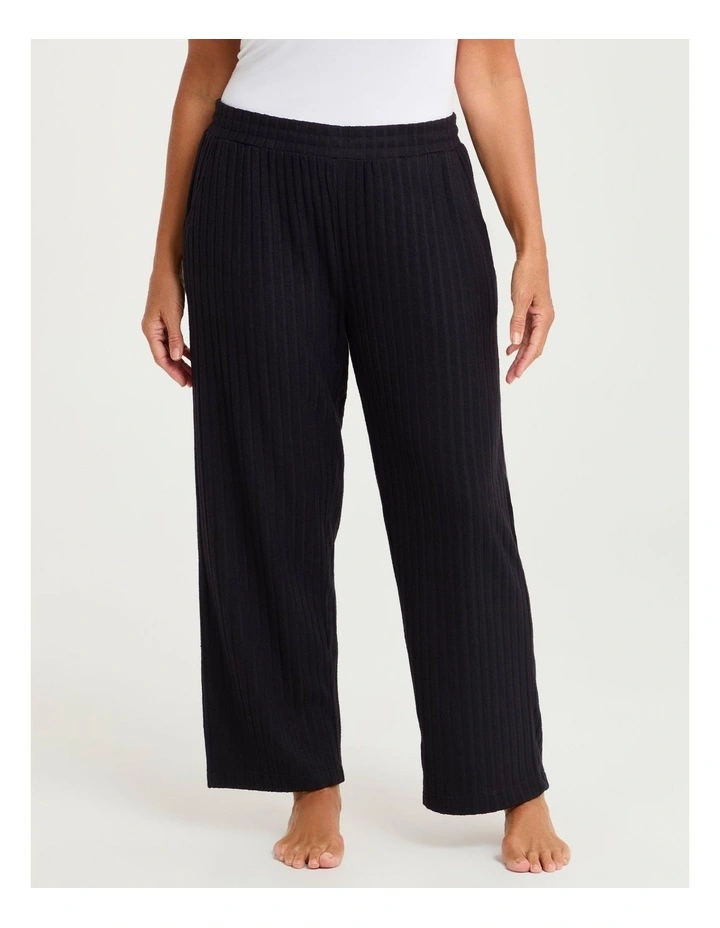 Cosy Rib Lounge Pant Black image 1