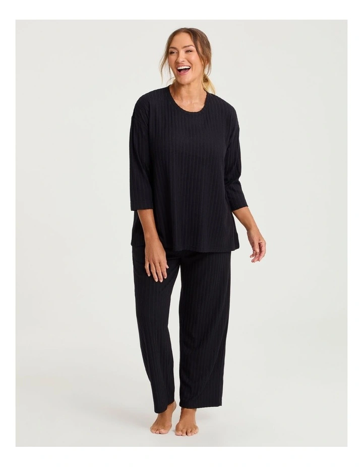 Cosy Rib Lounge Pant Black image 3