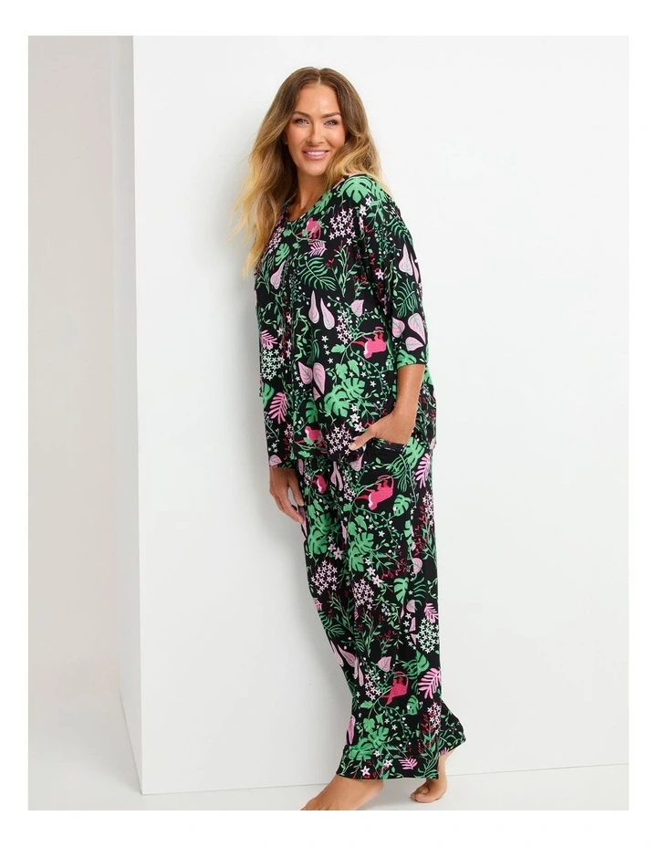 Bamboo Pyjama Pant in Midnight Jungle Print image 4