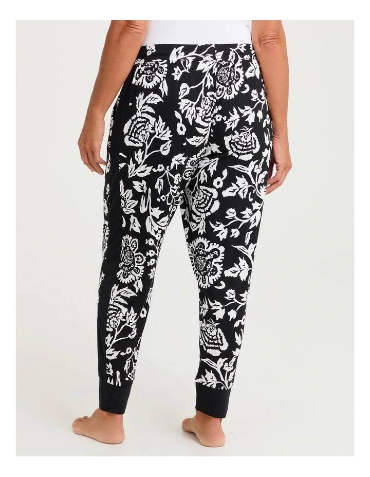 Bamboo Monochrome Pyjama Pant Black and Off White image 2