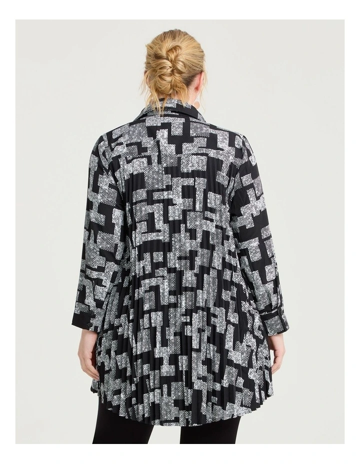 Tetris Sunray Pleat Shirt Black/white Print image 2