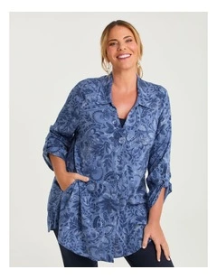Paisley & Foil Natural Shirt Chambray Print