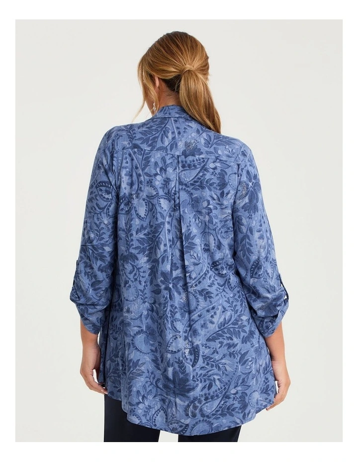 Paisley & Foil Natural Shirt Chambray Print image 2
