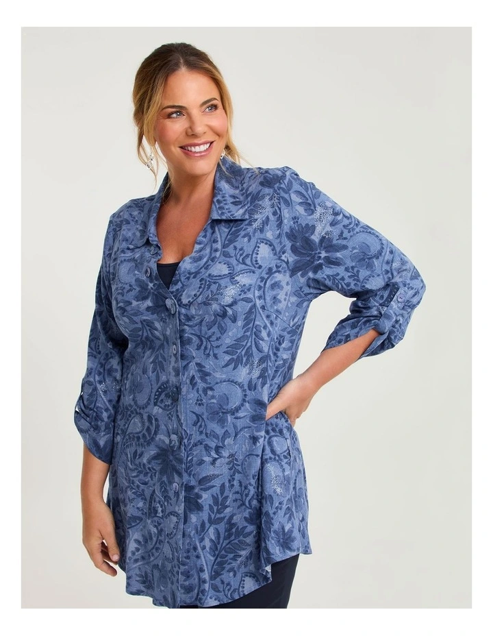 Paisley & Foil Natural Shirt Chambray Print image 3