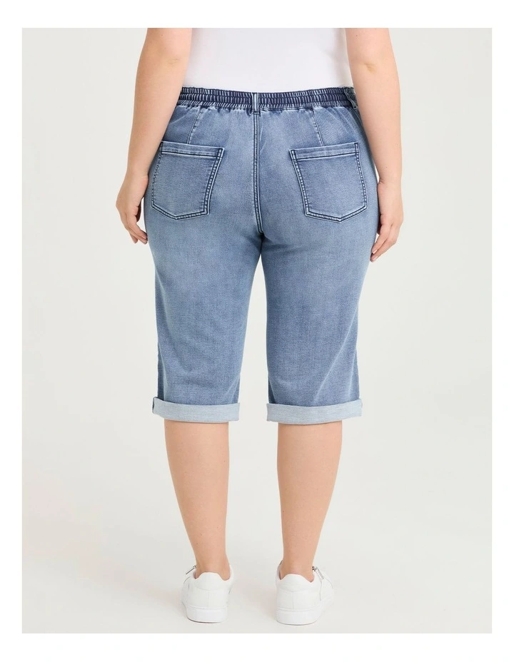 Relaxed Denim Jogger Short Eden Blue Denim image 2