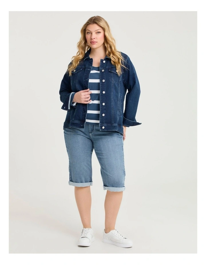 Relaxed Denim Jogger Short Eden Blue Denim image 3