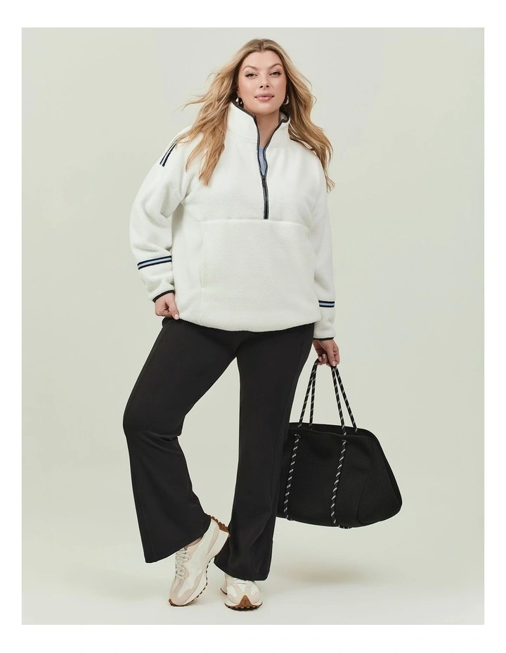 Plush Half Zip Sherpa Fleece Top Vanilla Sky image 6