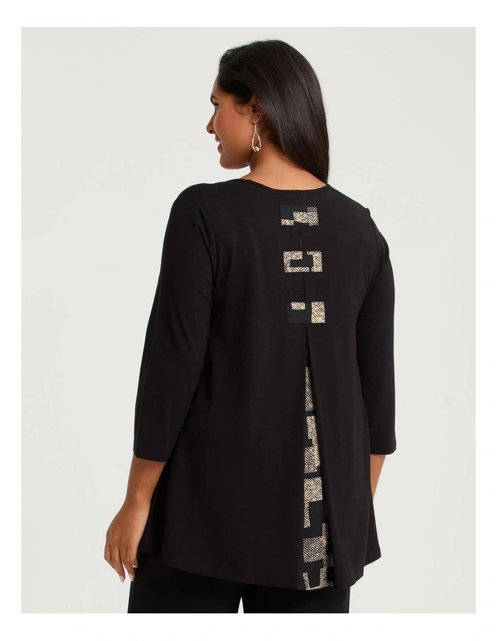 Tab Back Spliced Natural Top Black/beige Print image 2