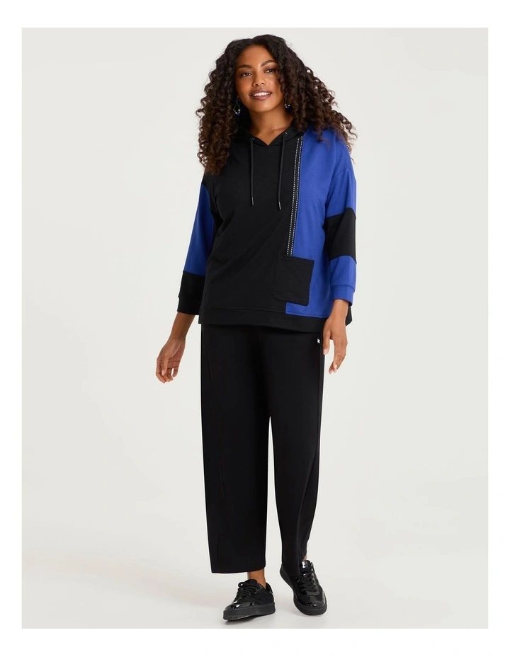 Natural Ines Obsession Splice Top Black and Lapis Blue image 3