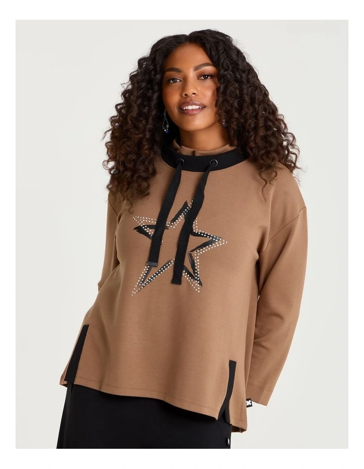 Natural Bronte Top in Praline image 1