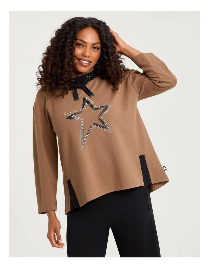 Natural Bronte Top in Praline image 3