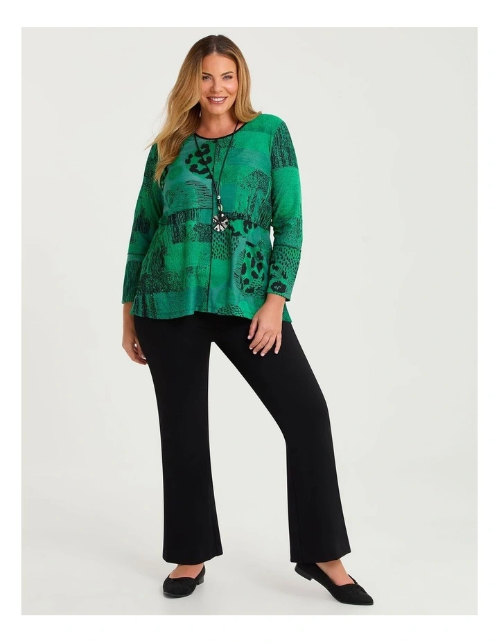 Circle Burnout Pocket Top Jade Green/print image 3