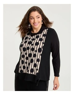 Natural Becca Spliced Spot Top Print