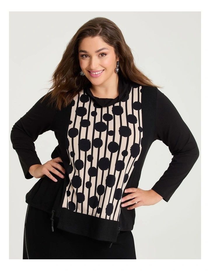Natural Becca Spliced Spot Top Print image 3