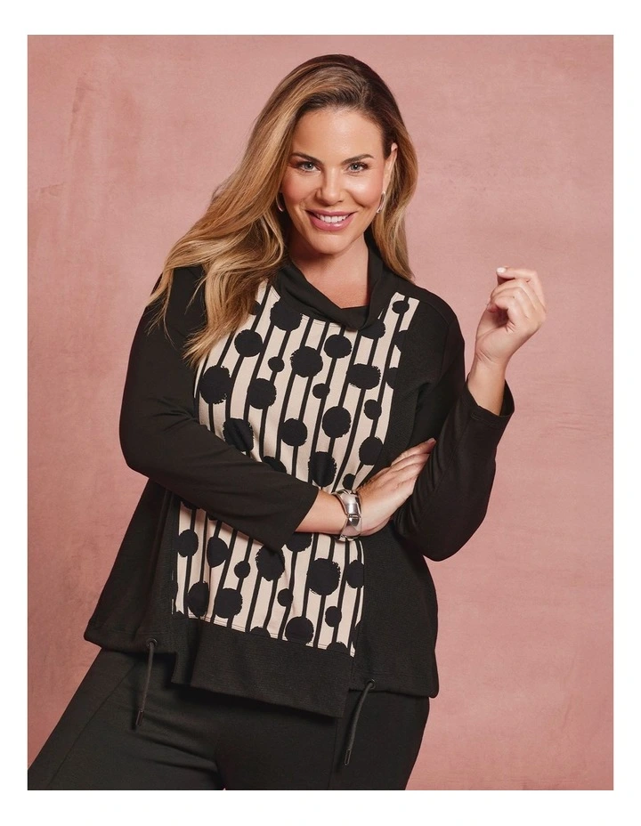 Natural Becca Spliced Spot Top Print image 5