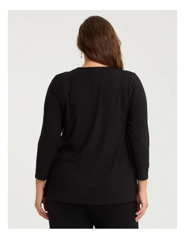 Natural Addison Floral Top Black image 2