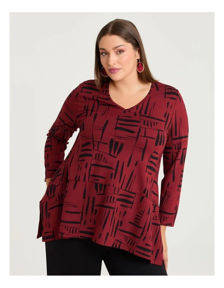 Ponte Ruby Abstract Top Print image 1