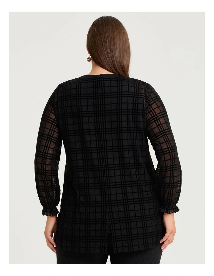 Check It Out Flocked Top Black image 2
