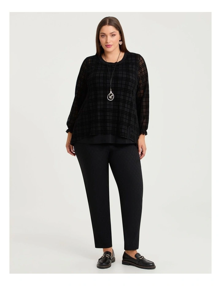 Check It Out Flocked Top Black image 3