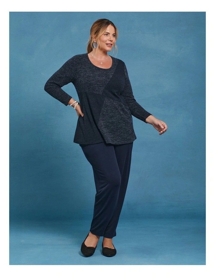 Waffle & Rib Snug Top Indigo Melange image 6