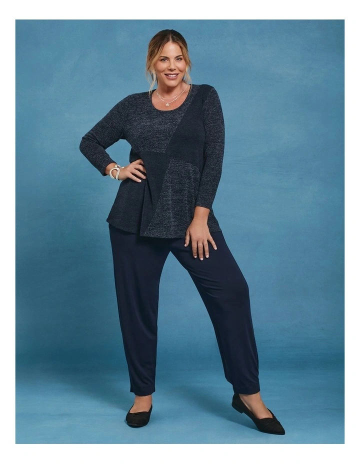 Waffle & Rib Snug Top Indigo Melange image 7