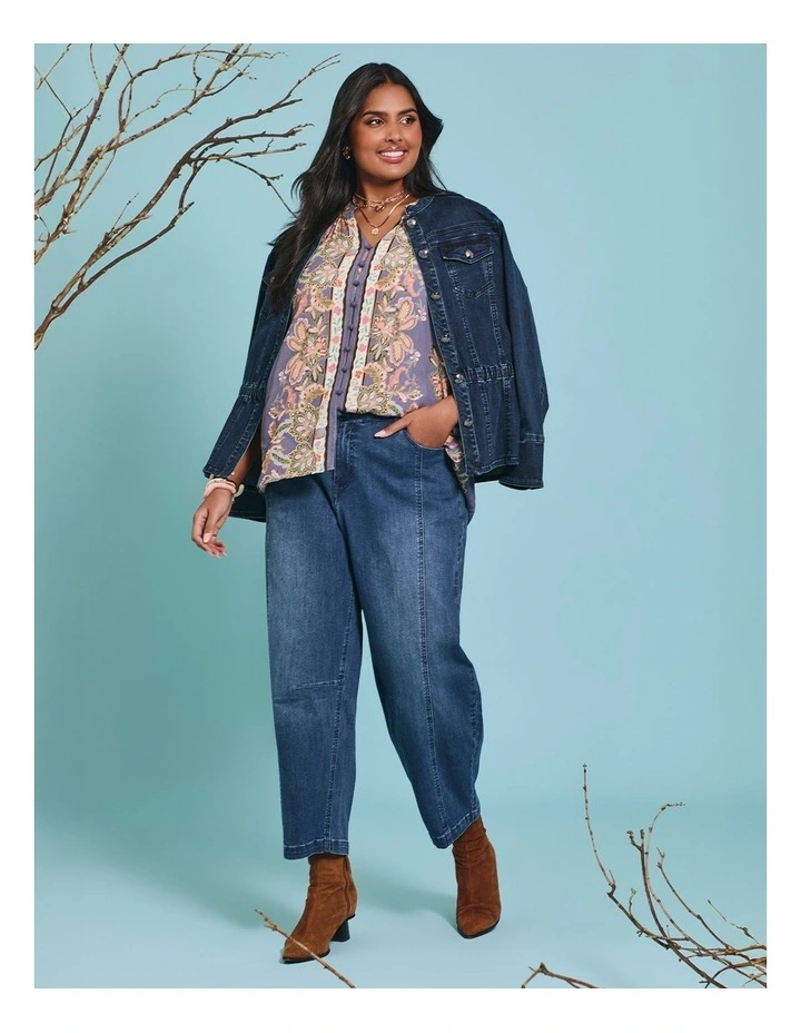 Natural Jacobean Scarf Print Top Print image 7