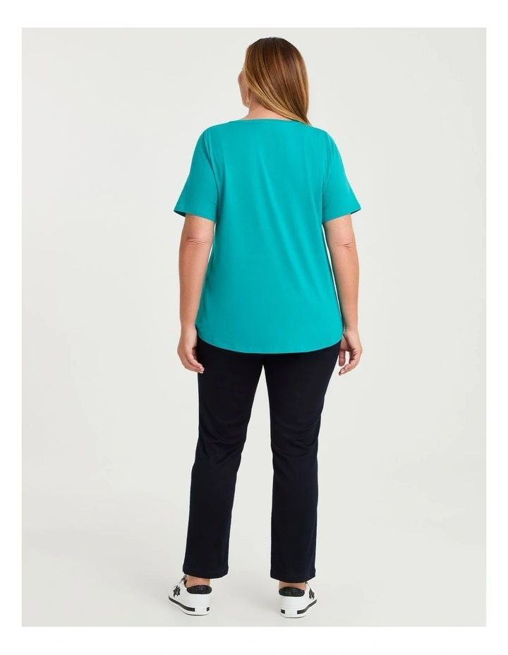 Organic Cotton V-neck T-shirt Jade image 2