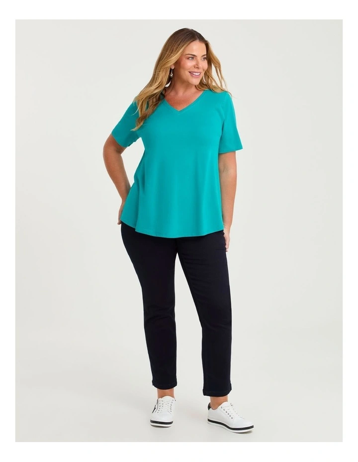 Organic Cotton V-neck T-shirt Jade image 3
