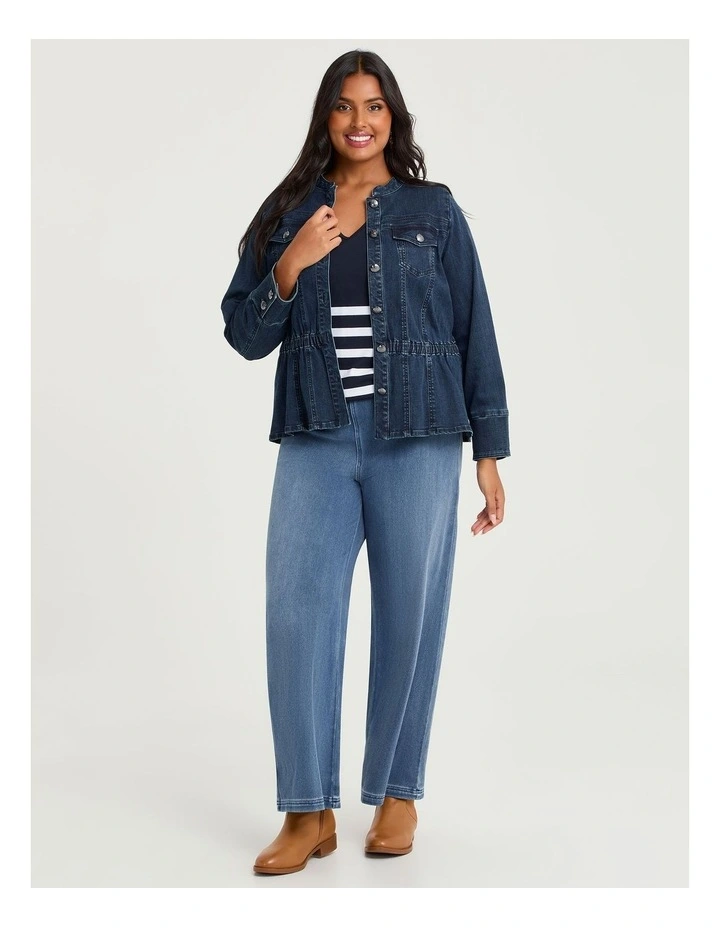 Cotton Pastel Stripe V-neck Top Navy/multi image 4