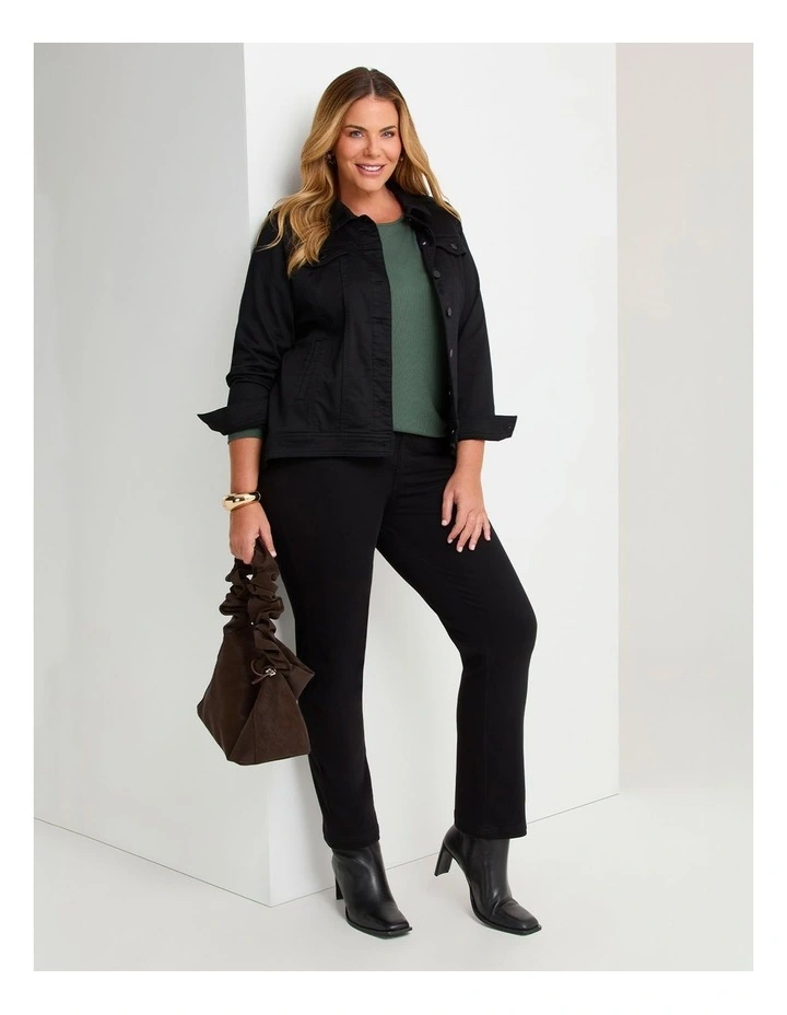 Rib Back Button Detail Top Khaki image 5