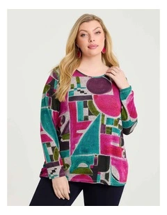 Bamboo Cosy Painterly Print Top Print