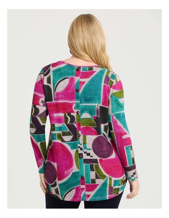 Bamboo Cosy Painterly Print Top Print image 2