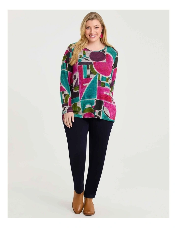 Bamboo Cosy Painterly Print Top Print image 3