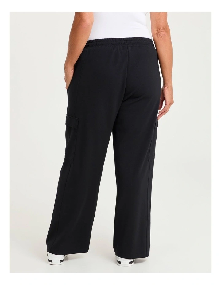 Modal Cargo Pocket Trackpant Black in Black image 2