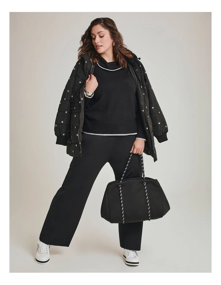 Modal Cargo Pocket Trackpant Black in Black image 4