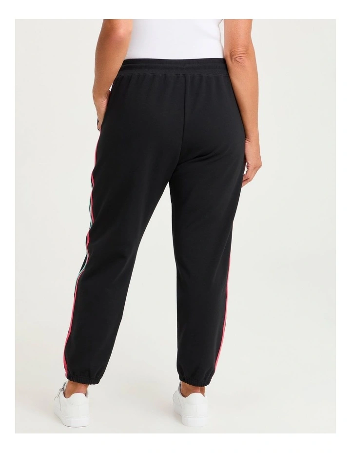 Cotton Blend Side Strike Trackpant in Black image 2