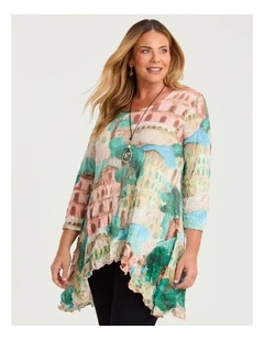 Vista Slub Knit Crush Tunic Print
