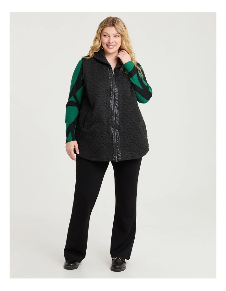 Abstract Zip Collar Ponte Tunic Jade Green/print image 4
