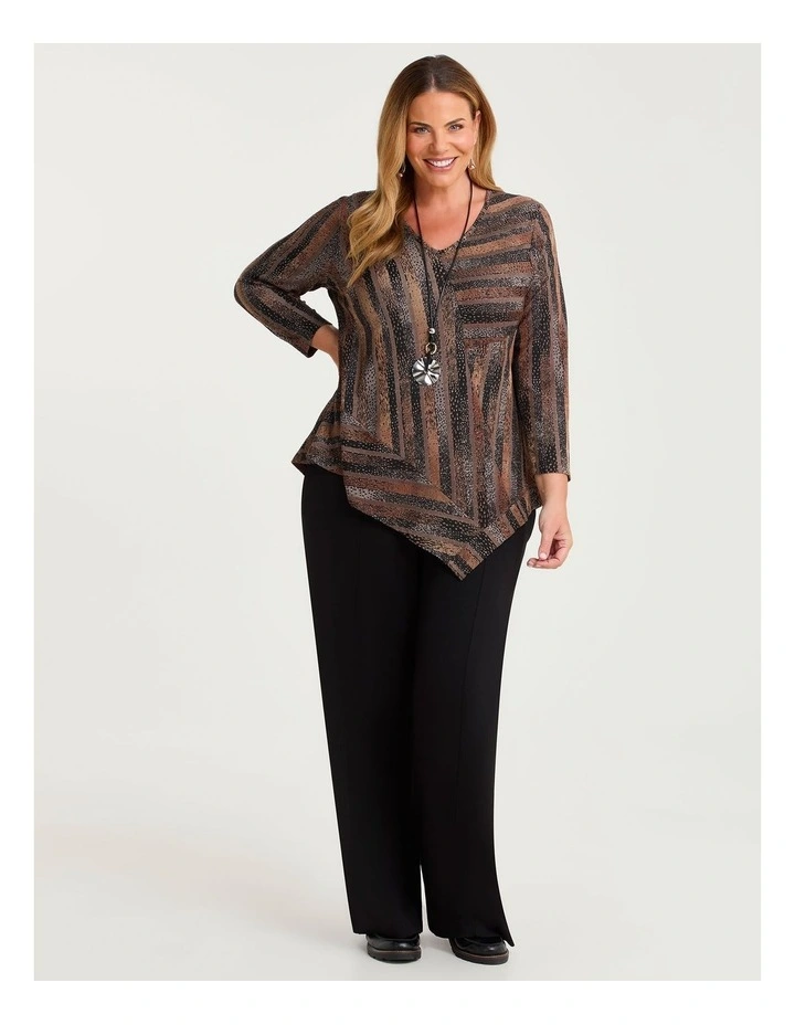 Chevron Stripe Burnout Tunic Caramel/black Print image 2