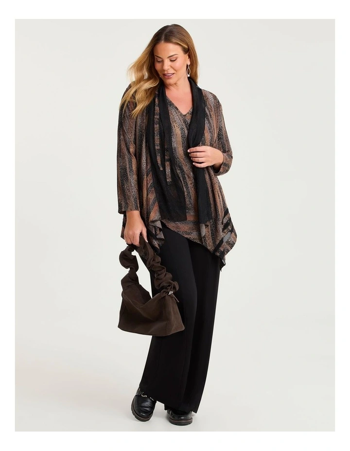 Chevron Stripe Burnout Tunic Caramel/black Print image 4