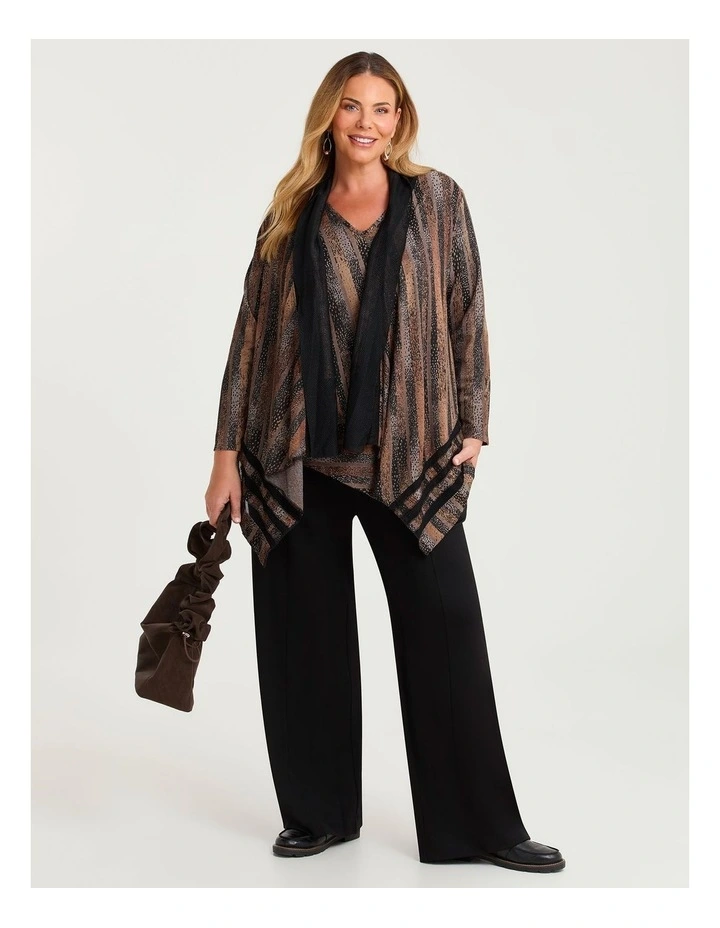 Chevron Stripe Burnout Tunic Caramel/black Print image 5