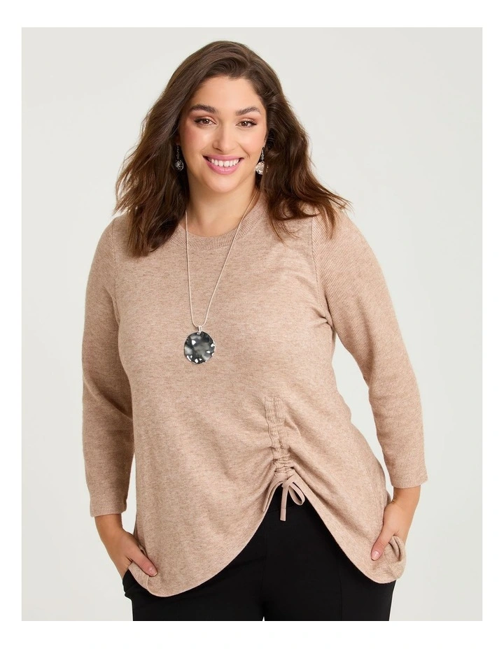 Natural Celine Textured Tunic Brown Sugar image 1