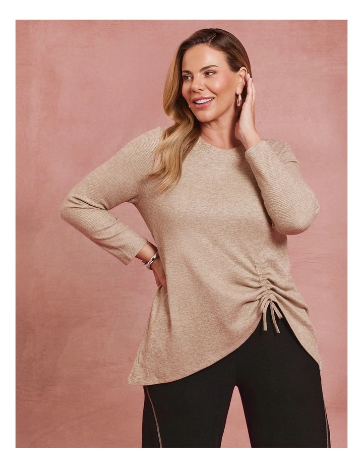Natural Celine Textured Tunic Brown Sugar image 4