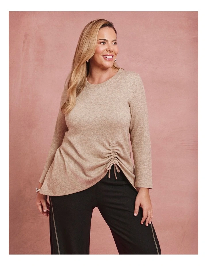 Natural Celine Textured Tunic Brown Sugar image 5