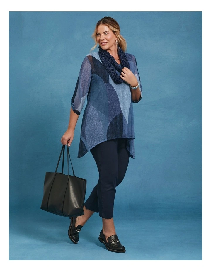 Mesh Layered Tunic Indigo Print image 5