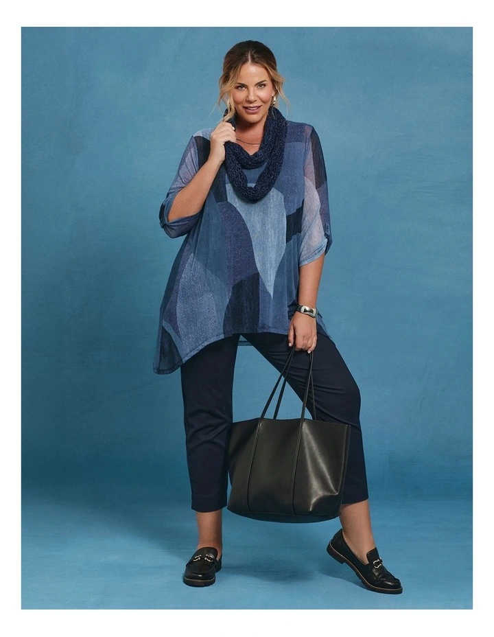 Mesh Layered Tunic Indigo Print image 6