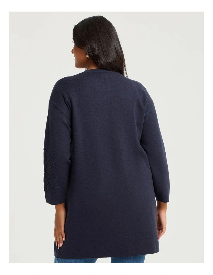 Flower Applique Knit Tunic French Navy image 2