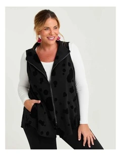Ponte Flocked Lena Vest Black